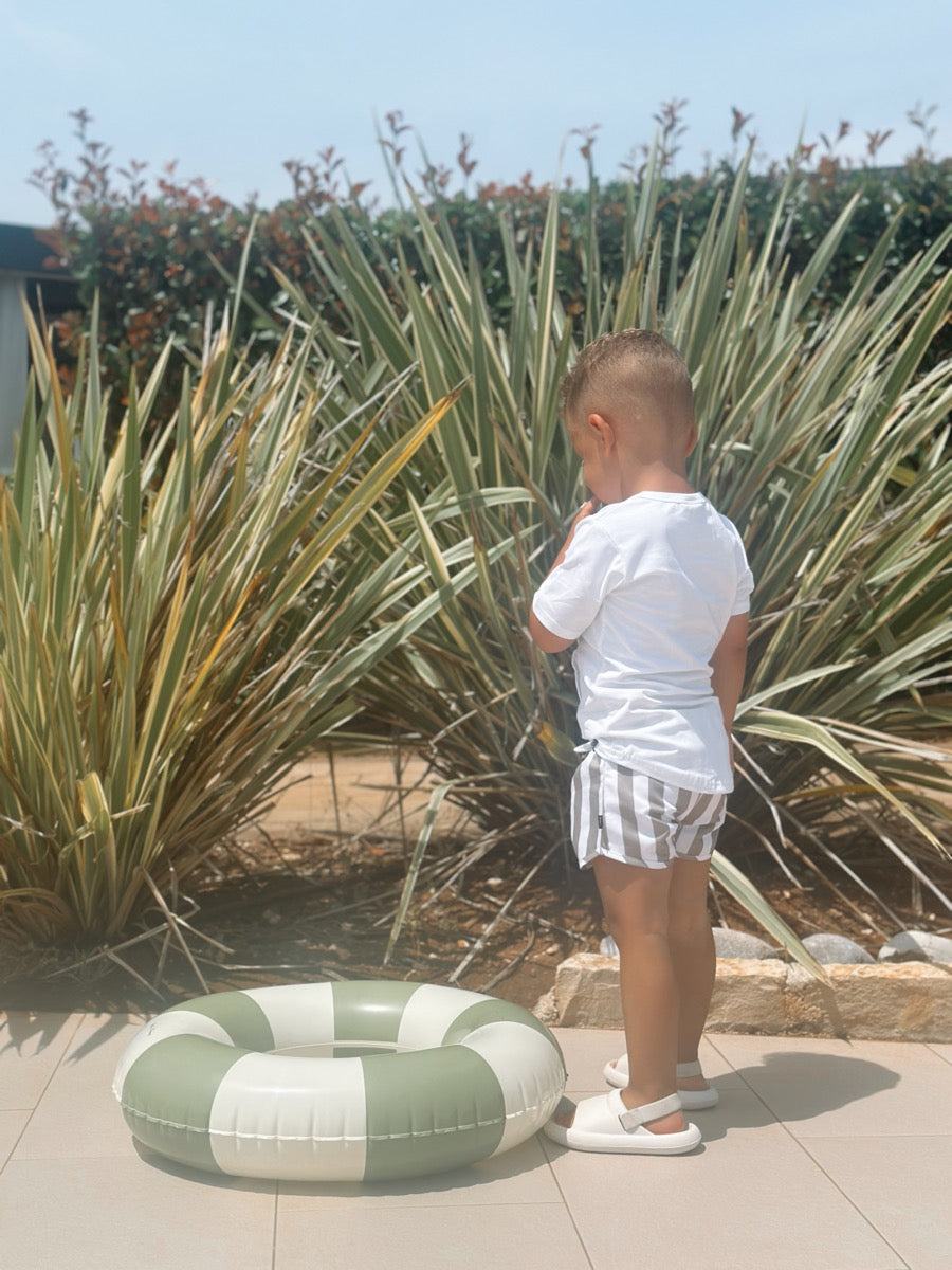 Zwembroek vertical stripe green