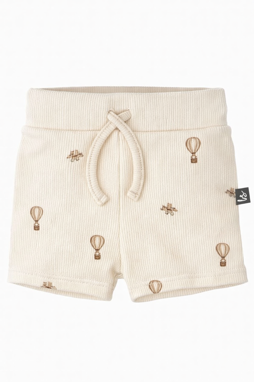 Rib jersey short airballoons (off white)