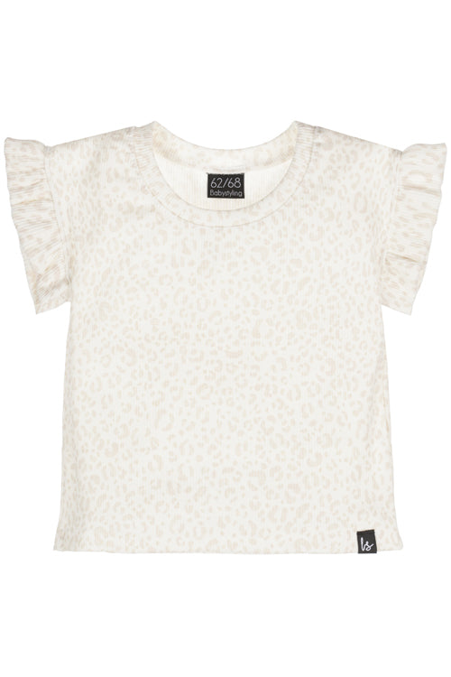 Schmetterlings-T-Shirt mit Leopardenmuster (ecru)