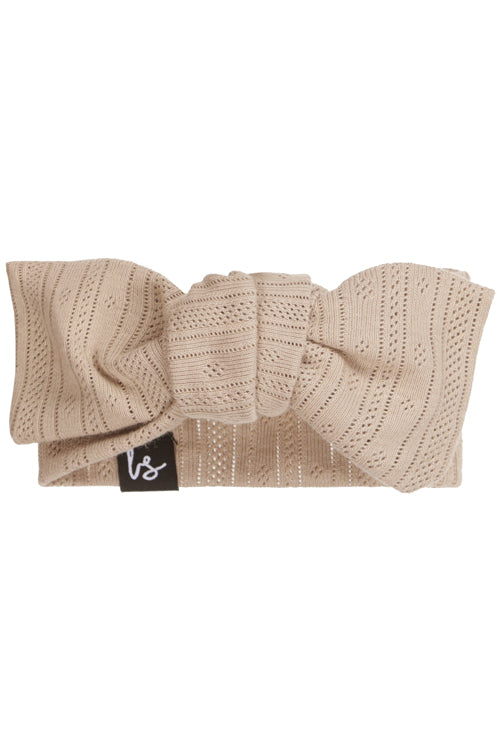 Haarband mit Pointelle-Muster (Streifen) beige