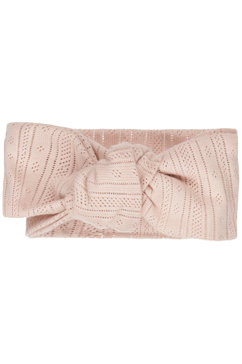 Strik haarbandje pointelle (strepen) (rose)