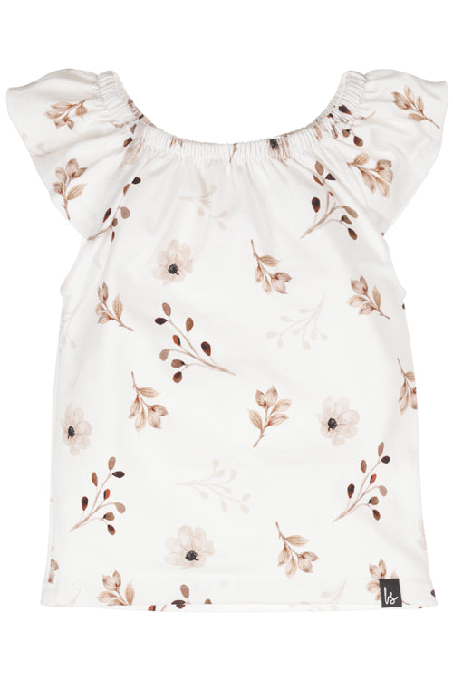 Loose fit ruffle top soft branches