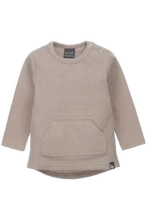 Pocket longsleeve wafel (light oak)
