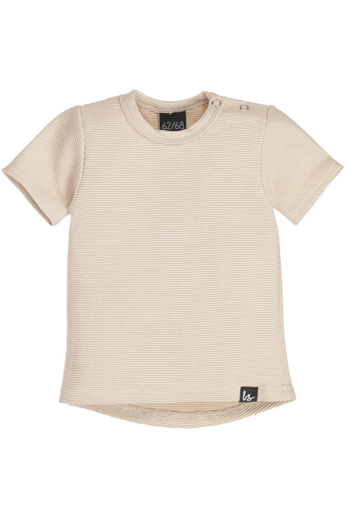 Rib t-shirt (rounded back) (sand)