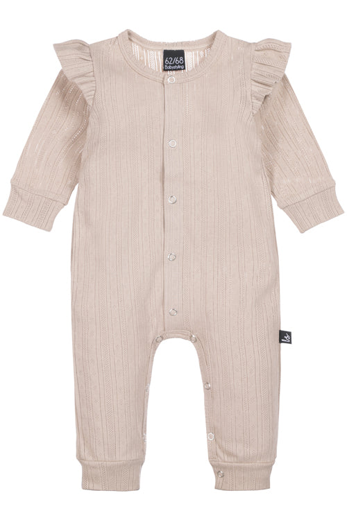 Ruffle boxpakje pointelle beige