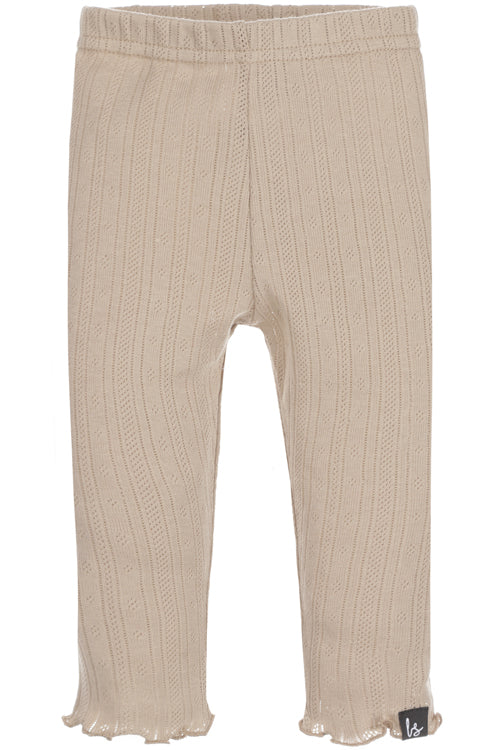 Ruffles pants pointelle (strepen) warm beige