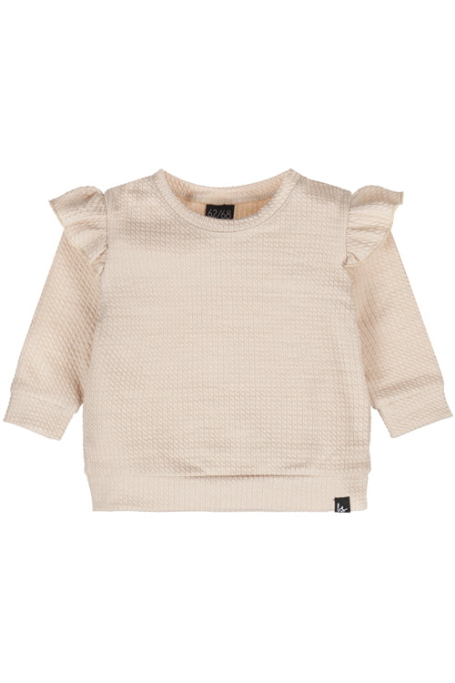 Rüschenpullover, welliger Sand
