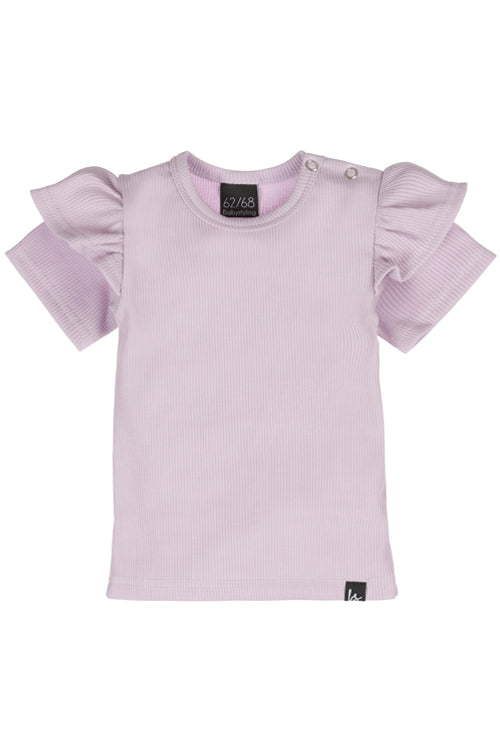 Ruffle t-shirt lila