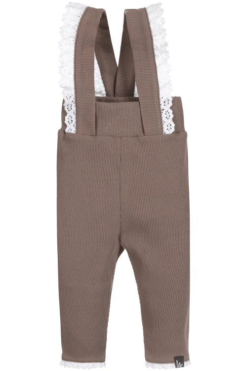 Ruffle salopette taupe