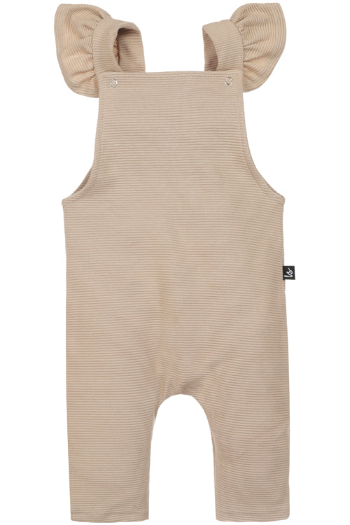 Ruffle tuinpakje rib beige