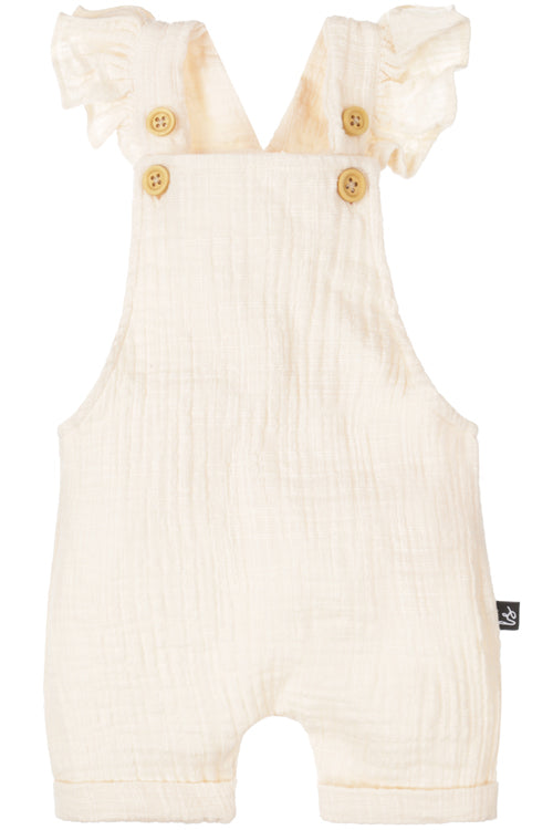 Ruffle tuinpakje short linnen nude