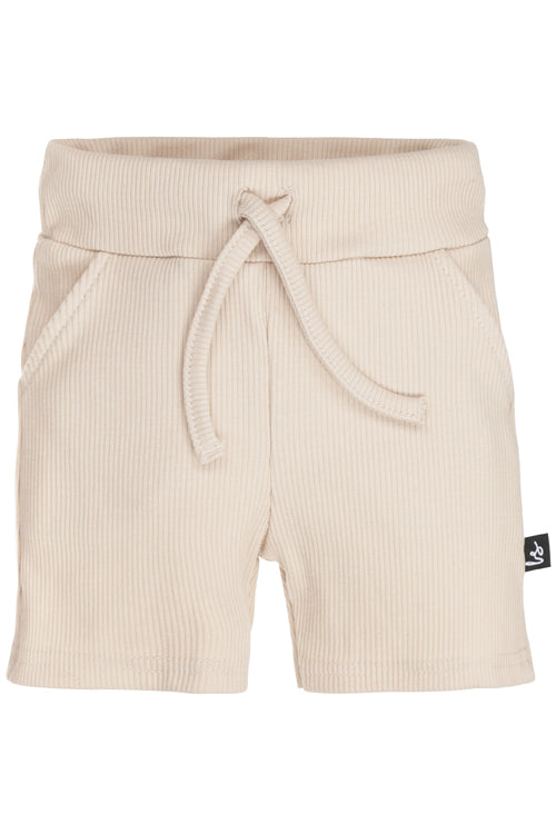 Short with pockets rib jersey sand