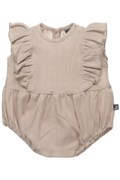 Summer ruffle playsuit pointelle (beige)