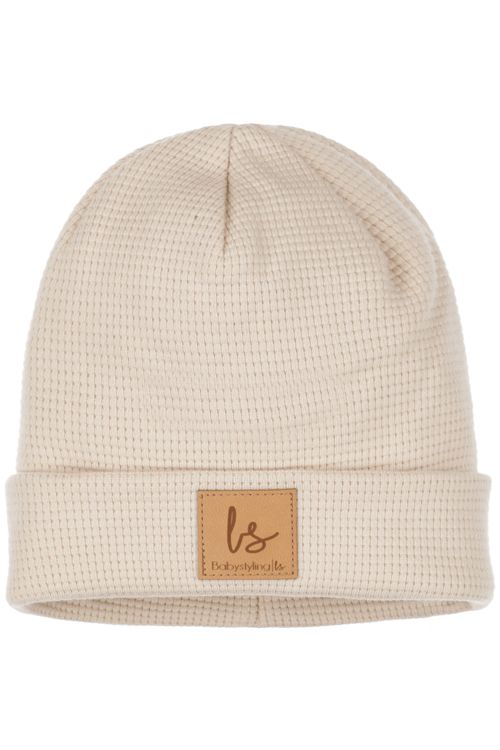 Wafel beanie sand newborn