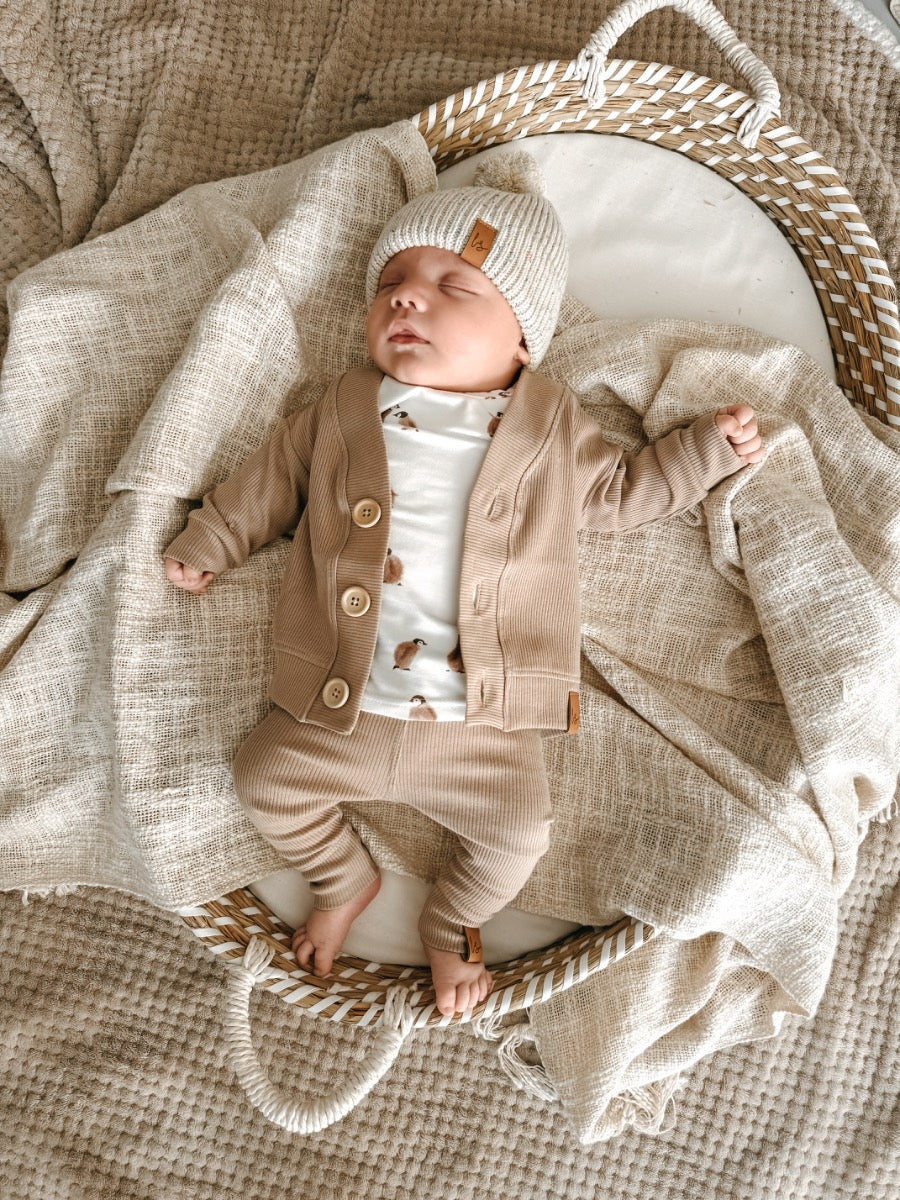 Gerippte Knopfleiste (beige)