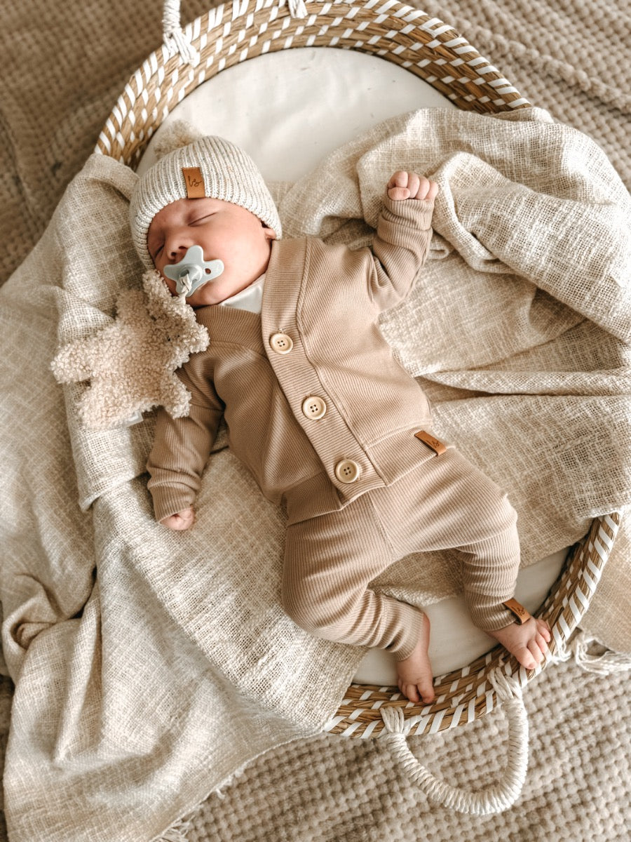 Gerippte Knopfleiste (beige)