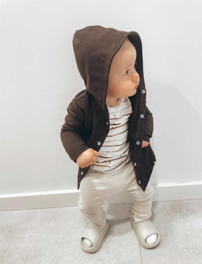 Capuchon vest bruin (lang)
