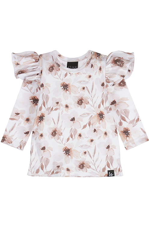 Ruffle longsleeve elle cream rib