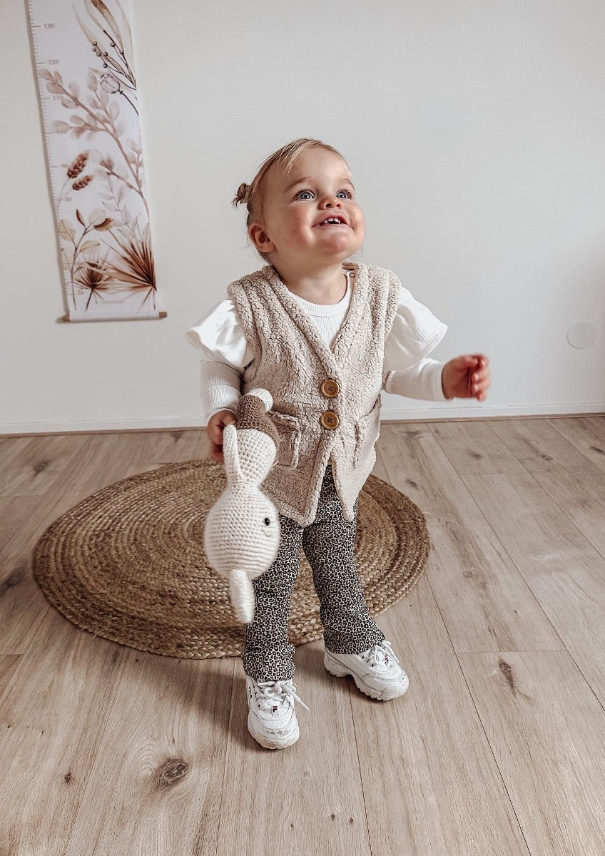 Flared pants luipaard sand