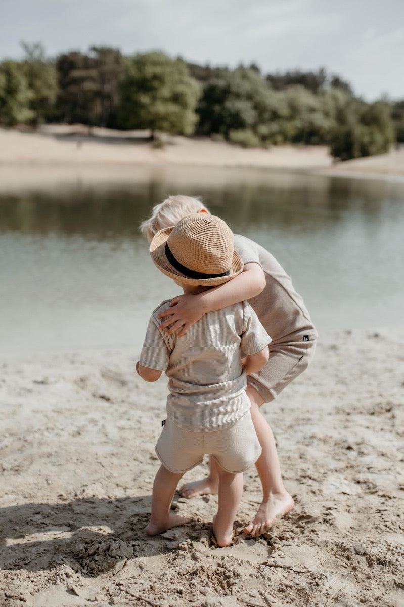 Gerippte Shorts (Sand)