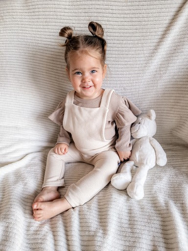 Ruffle romper rib (beige)