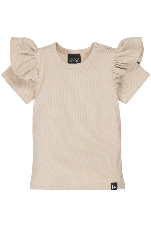 Ruffle t-shirt rib (sand) 122/128