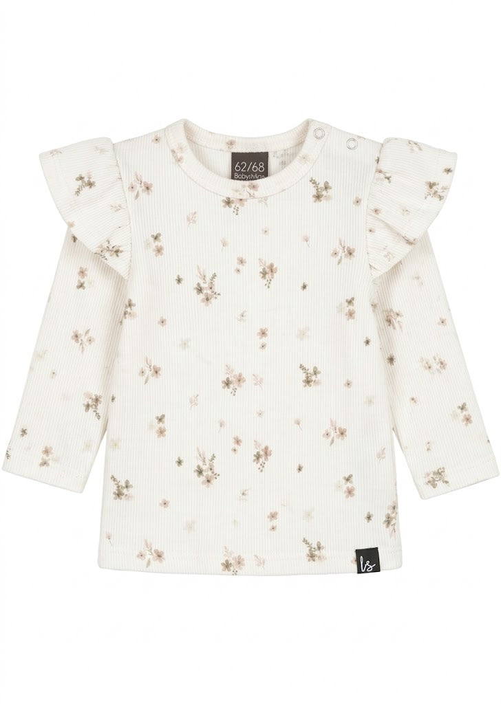 Ruffle longsleeve karla flowers (off white)
