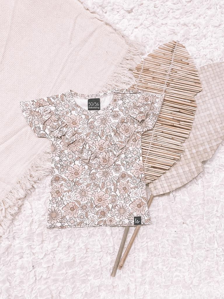 V-shape ruffle t-shirt vintage garden