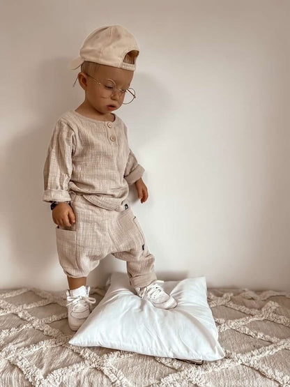 Linnen longsleeve almond