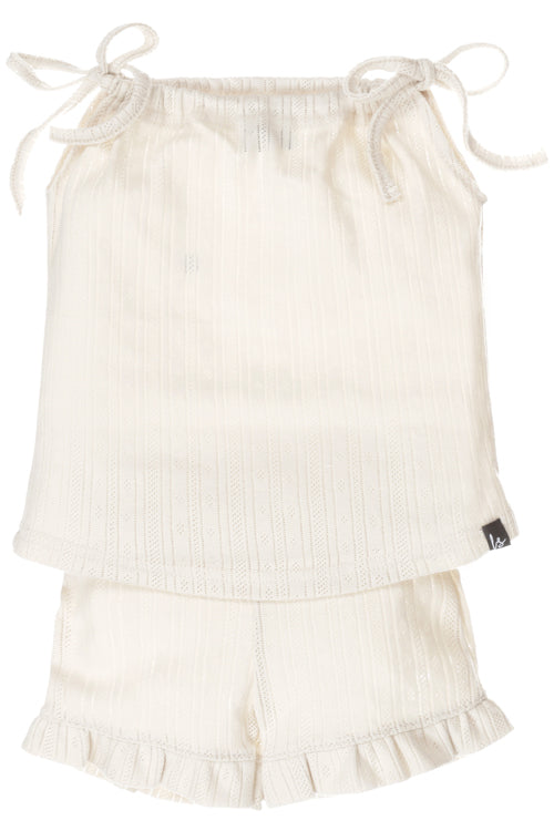 2 pieces set pointelle (strepen) sand