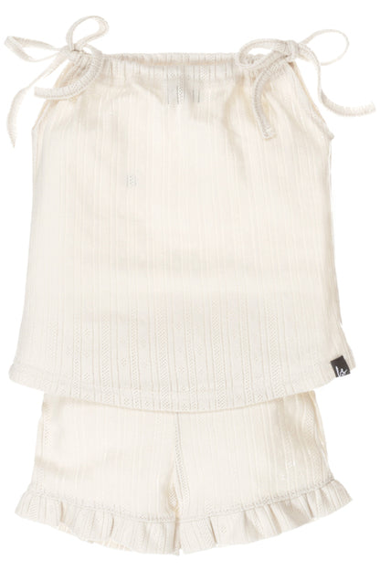 2 pieces set pointelle (strepen) sand