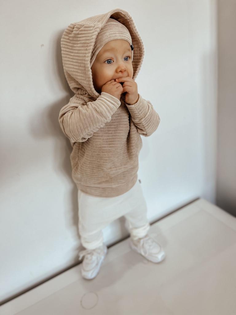 Cord-Kapuzenpullover (Sand) 134/140