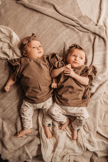 Loose fit t-shirt ruffles (taupe)