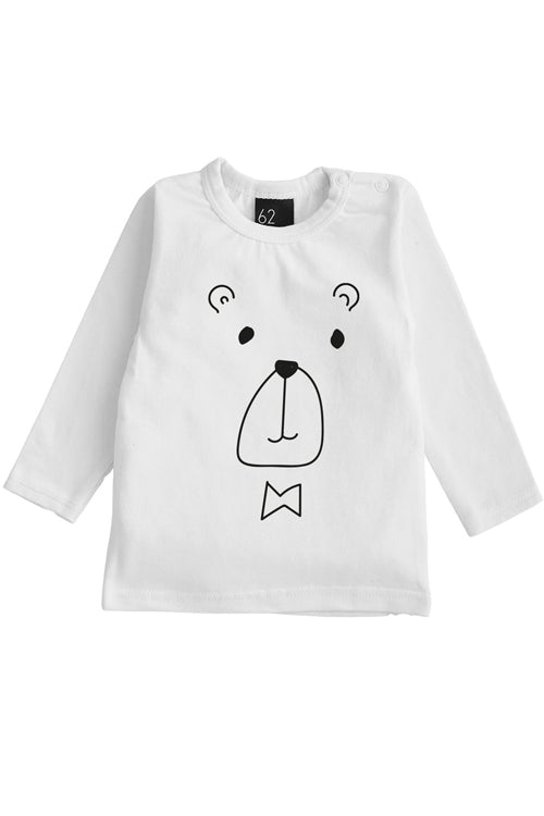 Beer longsleeve wit/zwart