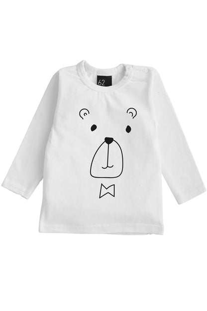 Beer longsleeve wit/zwart