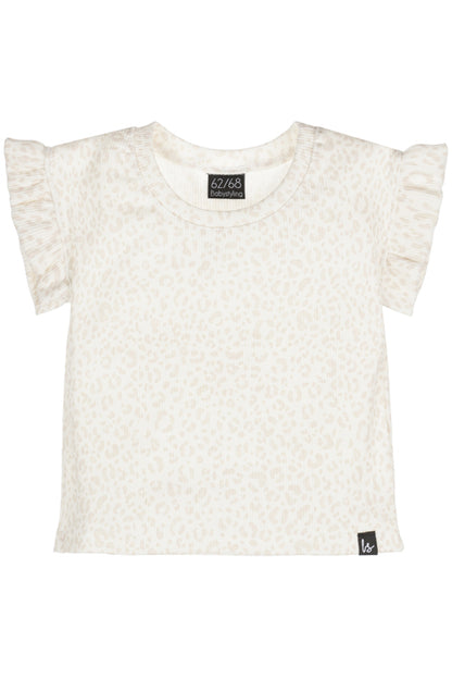 Schmetterlings-T-Shirt mit Leopardenmuster (ecru)