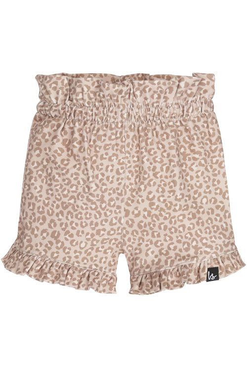 Double ruffle short leopard spots small