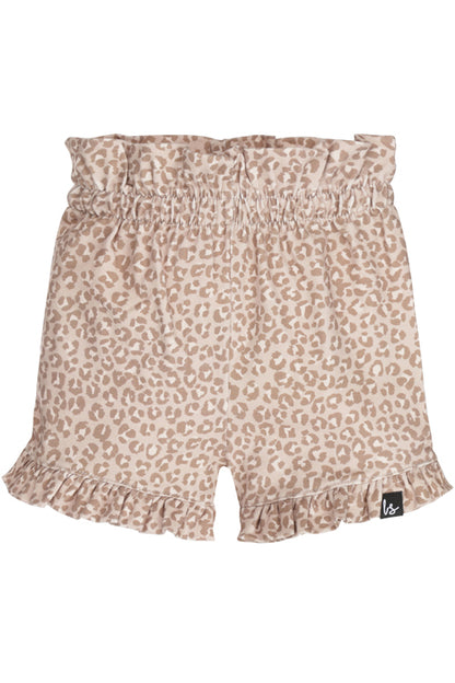 Double ruffle short leopard spots small