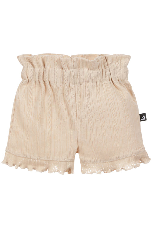 Double ruffle short pointelle sand