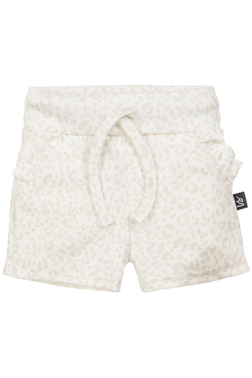 Double ruffle short rib leopard (ecru)