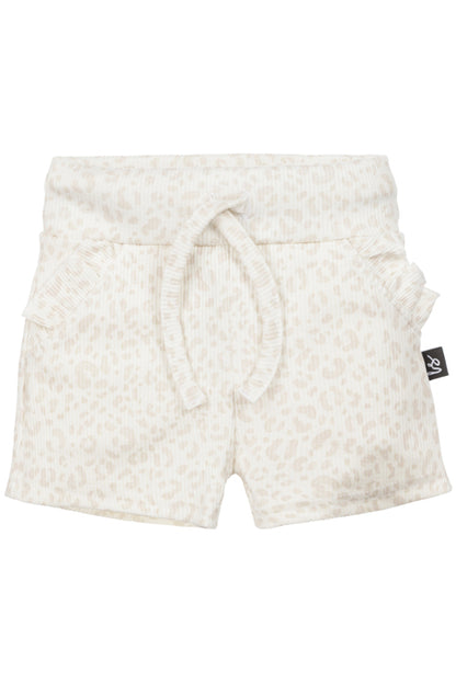 Double ruffle short rib leopard (ecru)