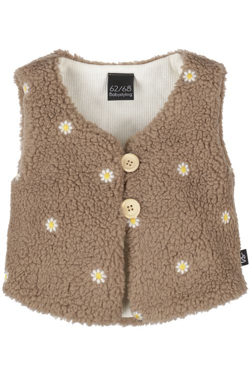 Bodywarmer flowers beige