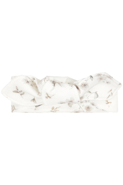 Haarbandje floral sarah beige ivory rib