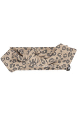 Haarbandje leopard rib donkerbeige