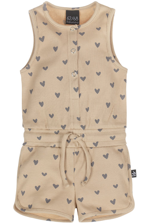 Jumpsuit hartjes rib