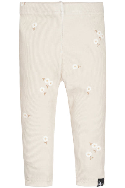 Legging daisy stem beige rib