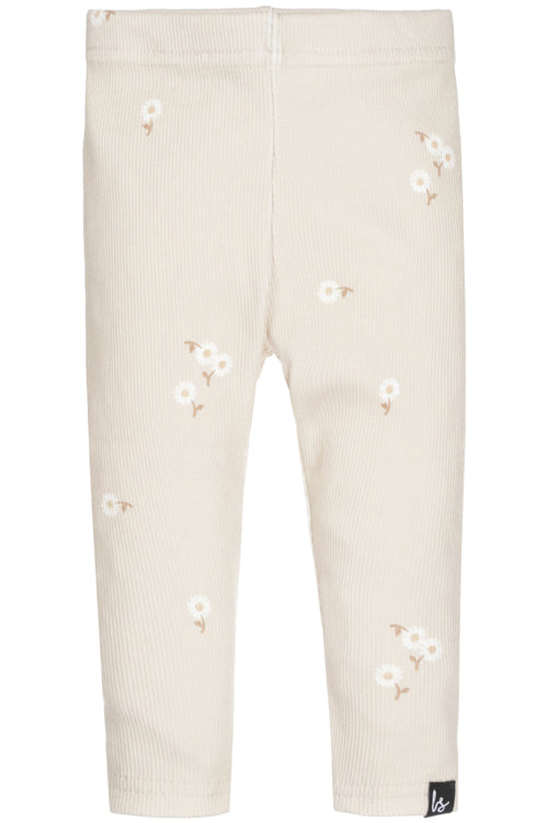 Legging daisy stem beige rib 122/128