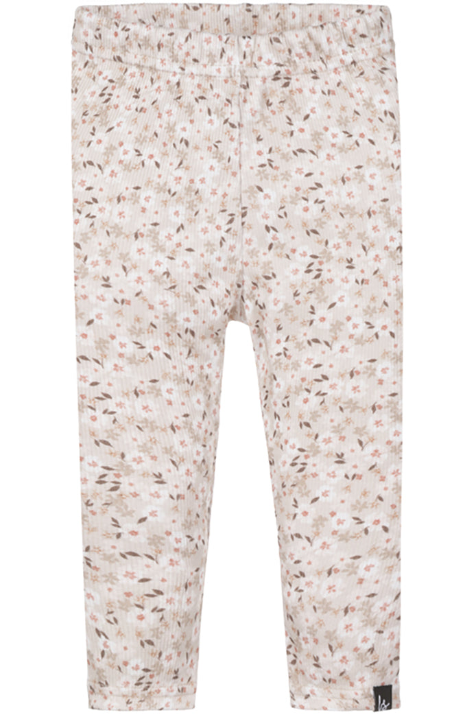 Leggings mit Blumenmuster und Rippen