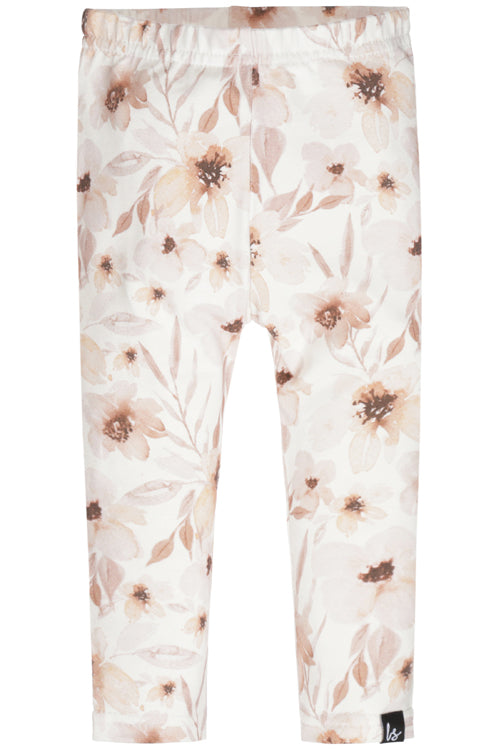Leggings mit Blumenmuster, cremefarben