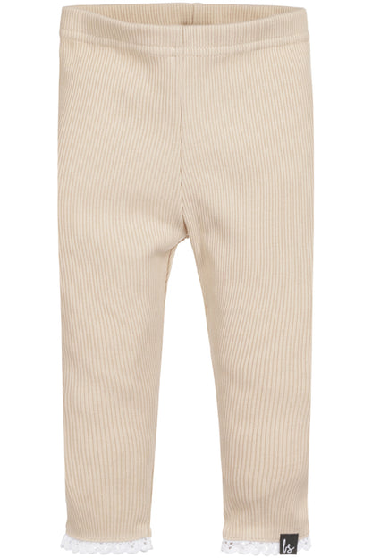 Legging lace rib soft sand